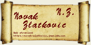 Novak Zlatković vizit kartica